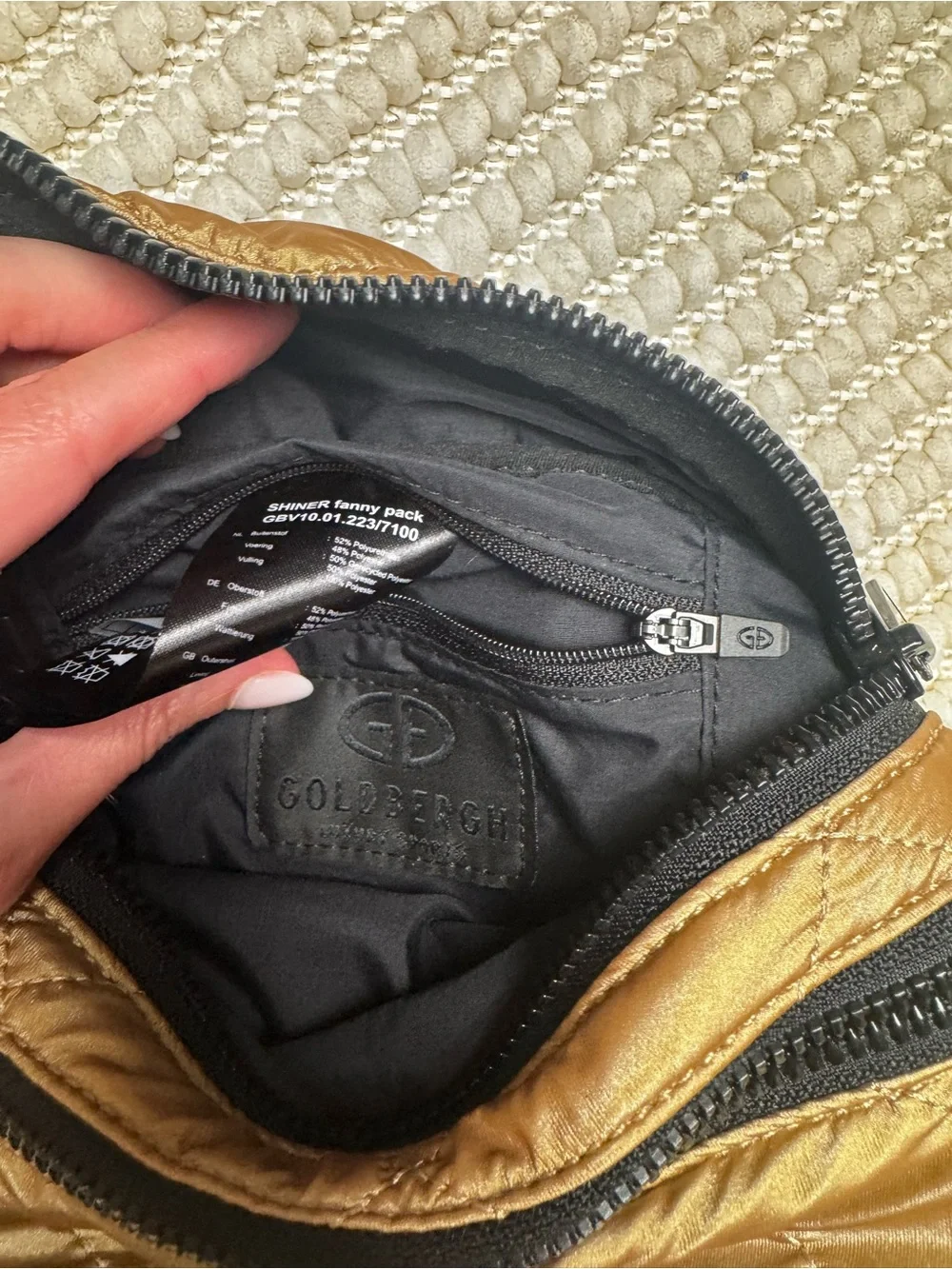 Goldbergh Gold Shiner Fanny Pack Bum Bag Belt Bag Like New